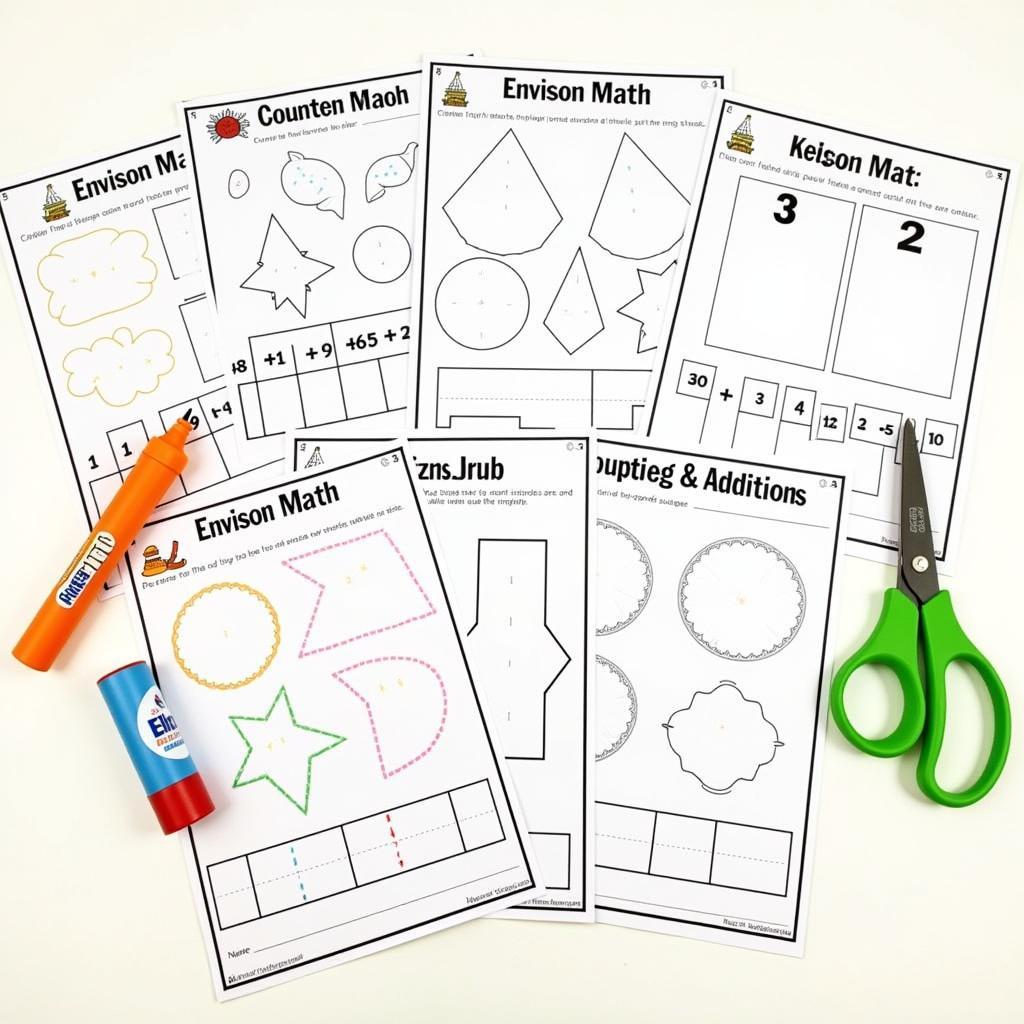 Free Envision Math Grade 1 Worksheets: A variety of printable worksheets covering different math concepts.