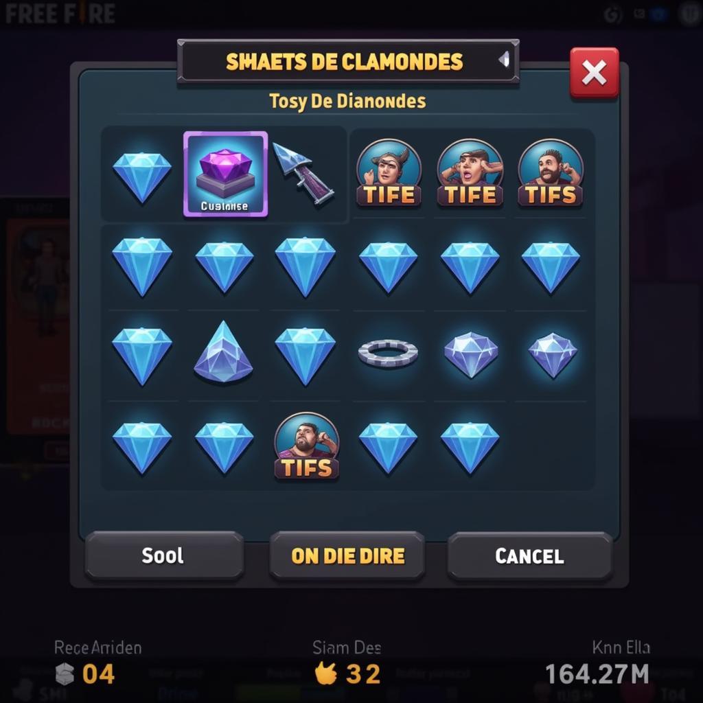 Free Fire Diamantes In-Game Currency Displayed in the Game Interface