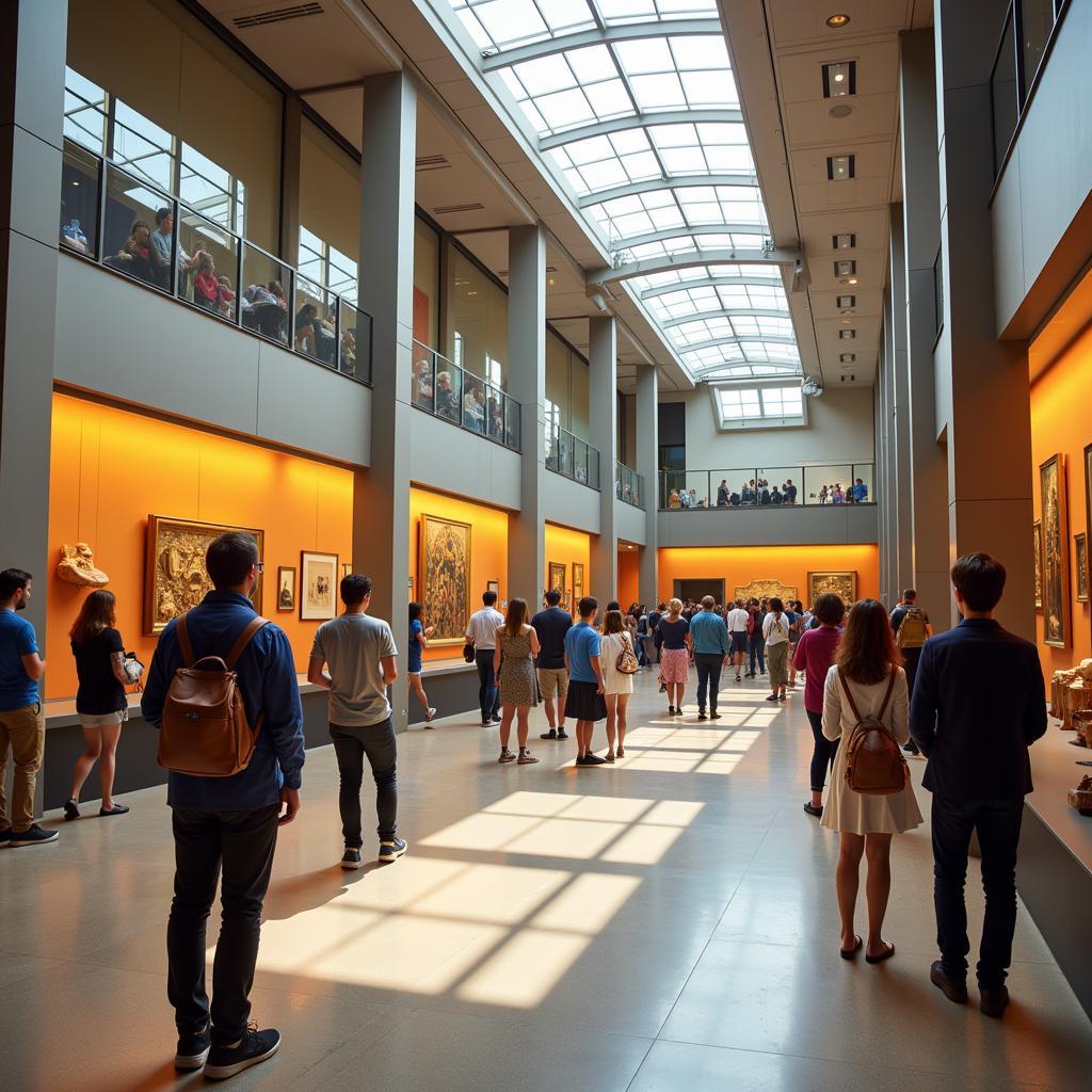 Visitors exploring a museum during Free Fun Fridays in Massachusetts