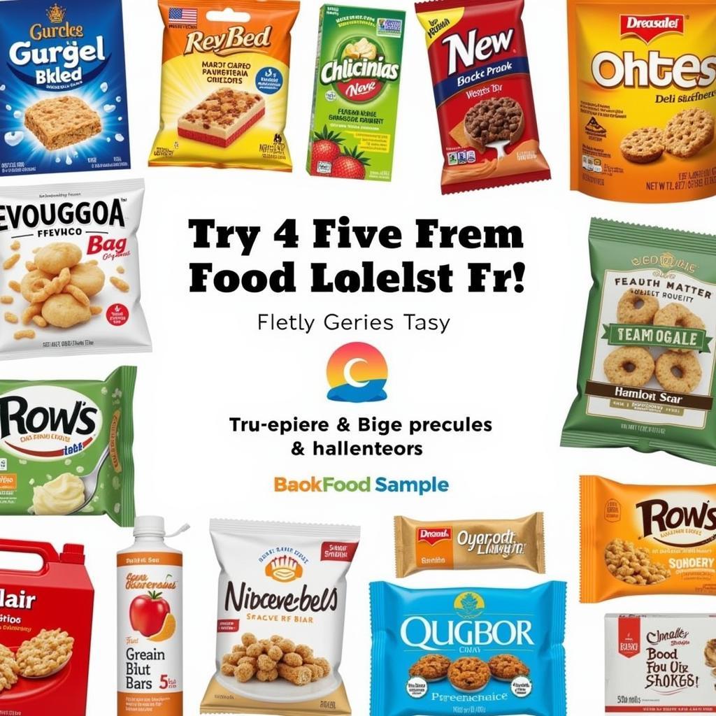 Free label samples of various food items