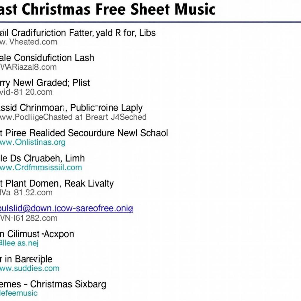 Free Last Christmas Piano Sheet Music Websites