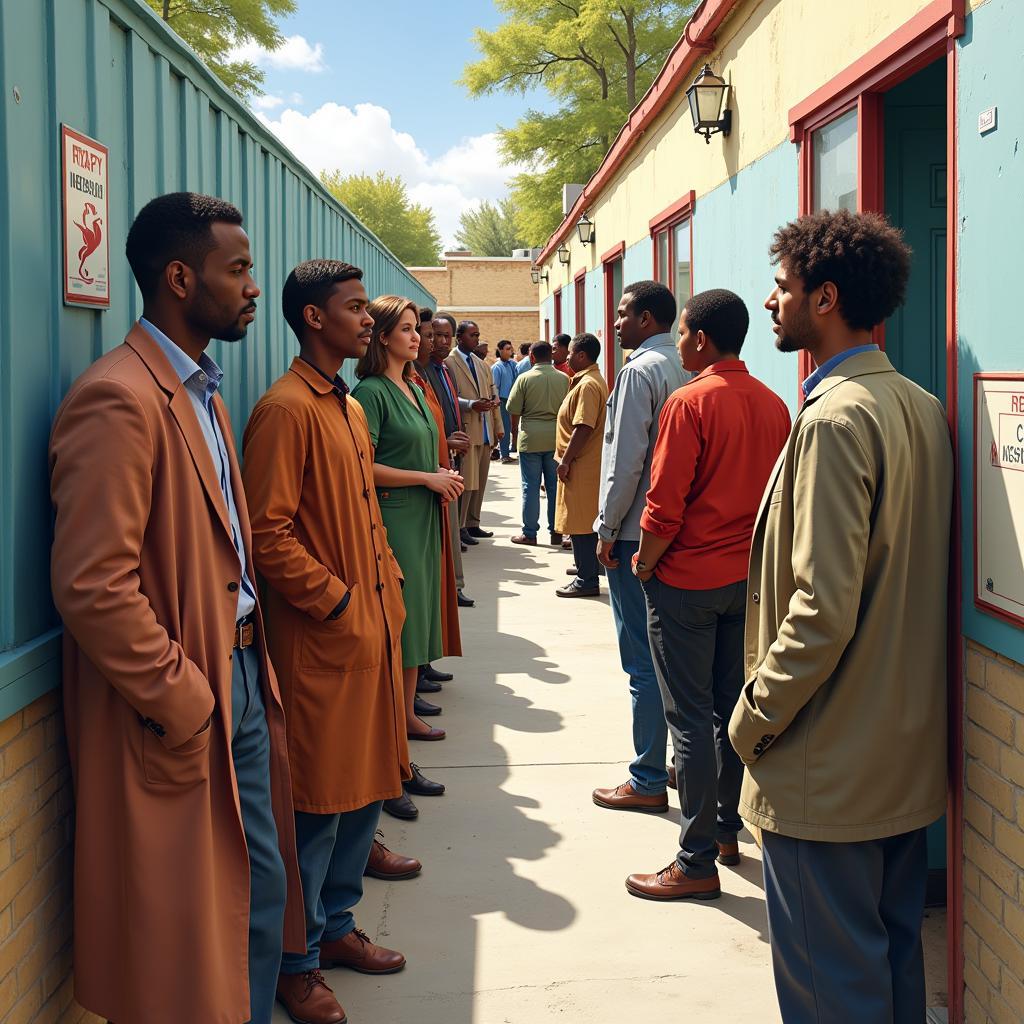 Patients Waiting at a Free Medical Clinic