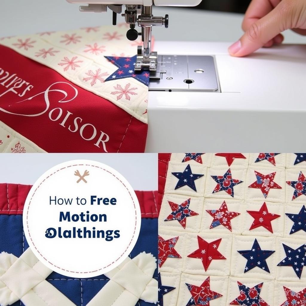 Free Motion Quilting on a Patriotic Quilt