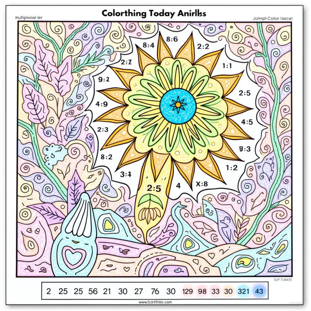 Free Multiplication Color by Number Worksheet