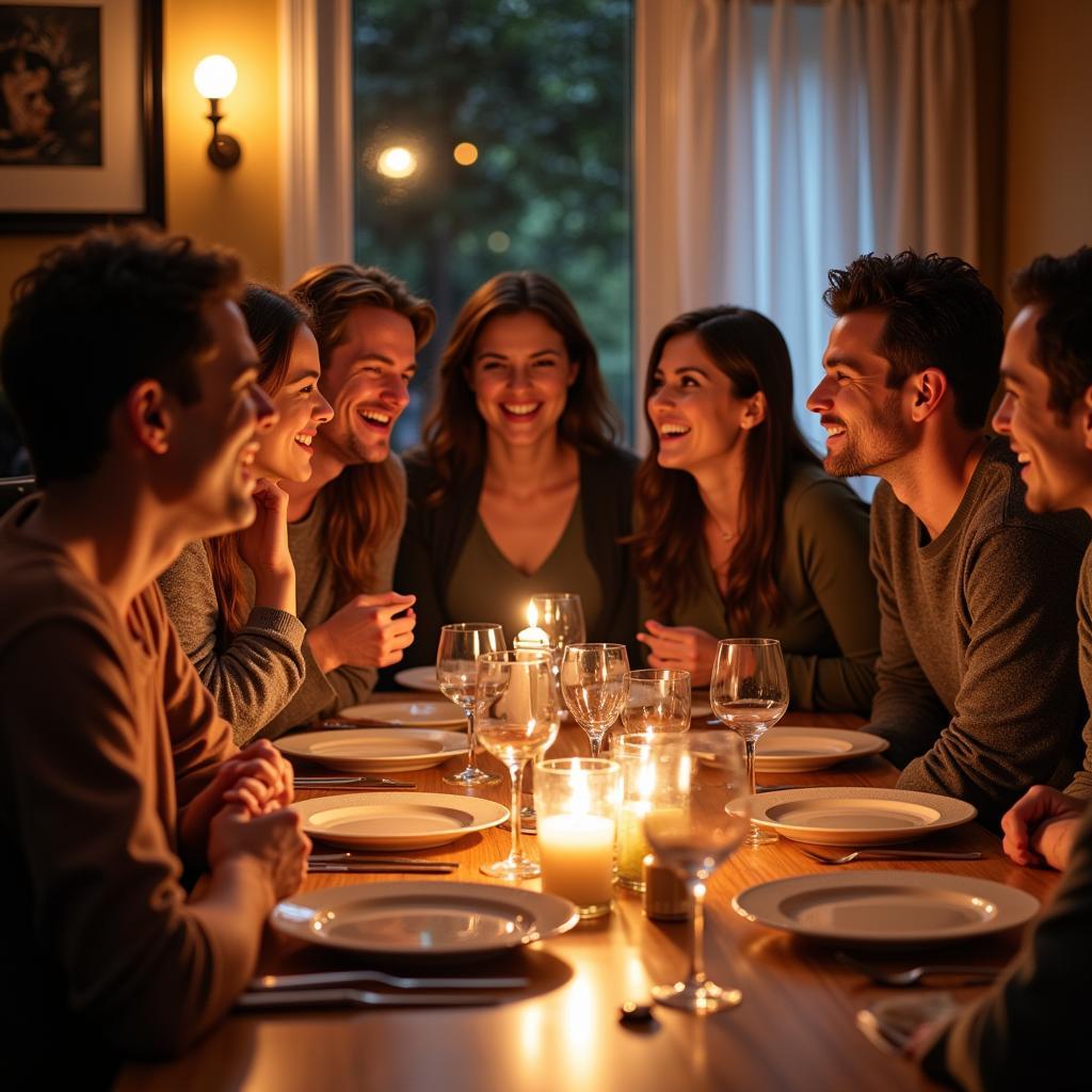 Guests Celebrating the End of a Free Mystery Dinner Party