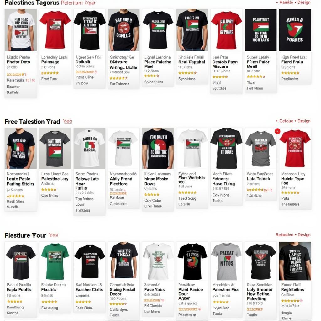 Finding Free Palestine T-shirts on Online Marketplaces