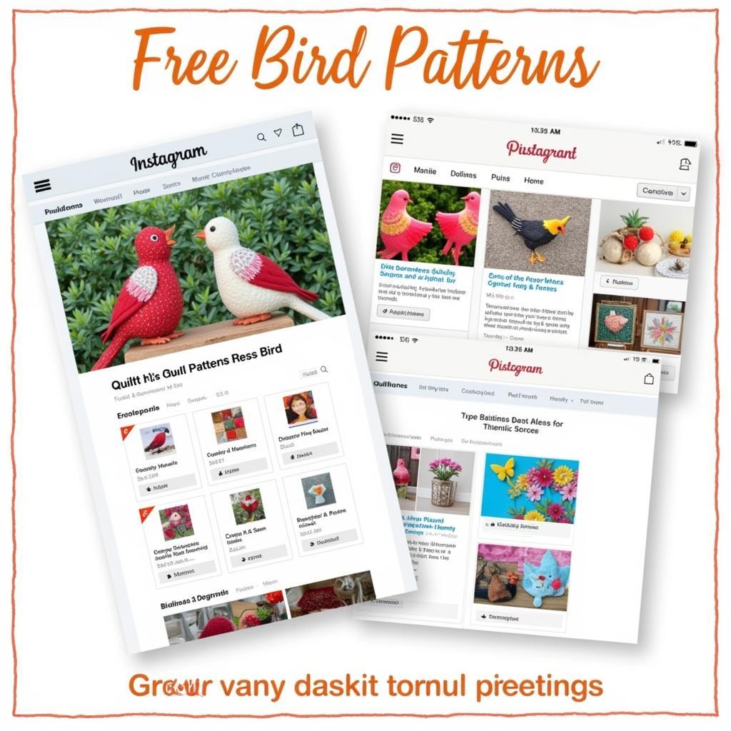 Websites and online communities offering free paper piecing bird patterns.