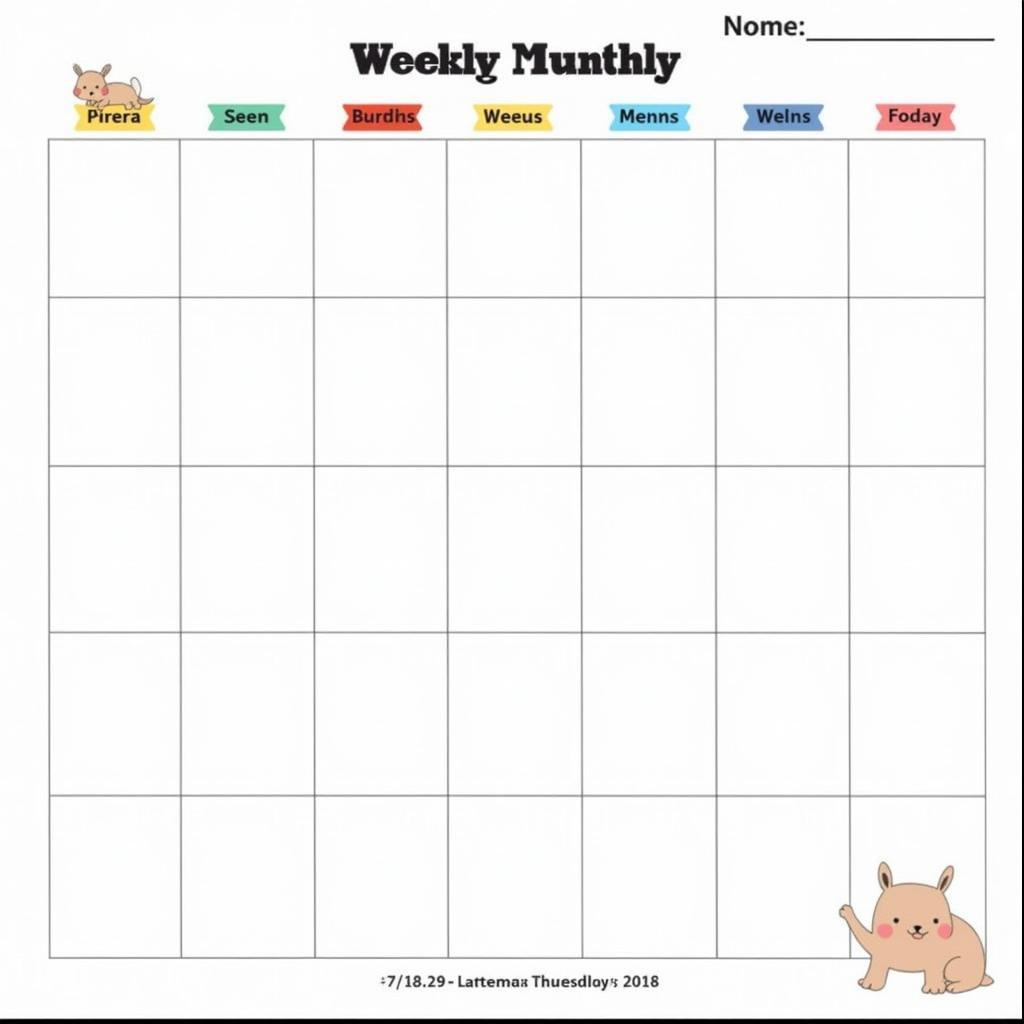 Free Printable Classroom Calendar Template