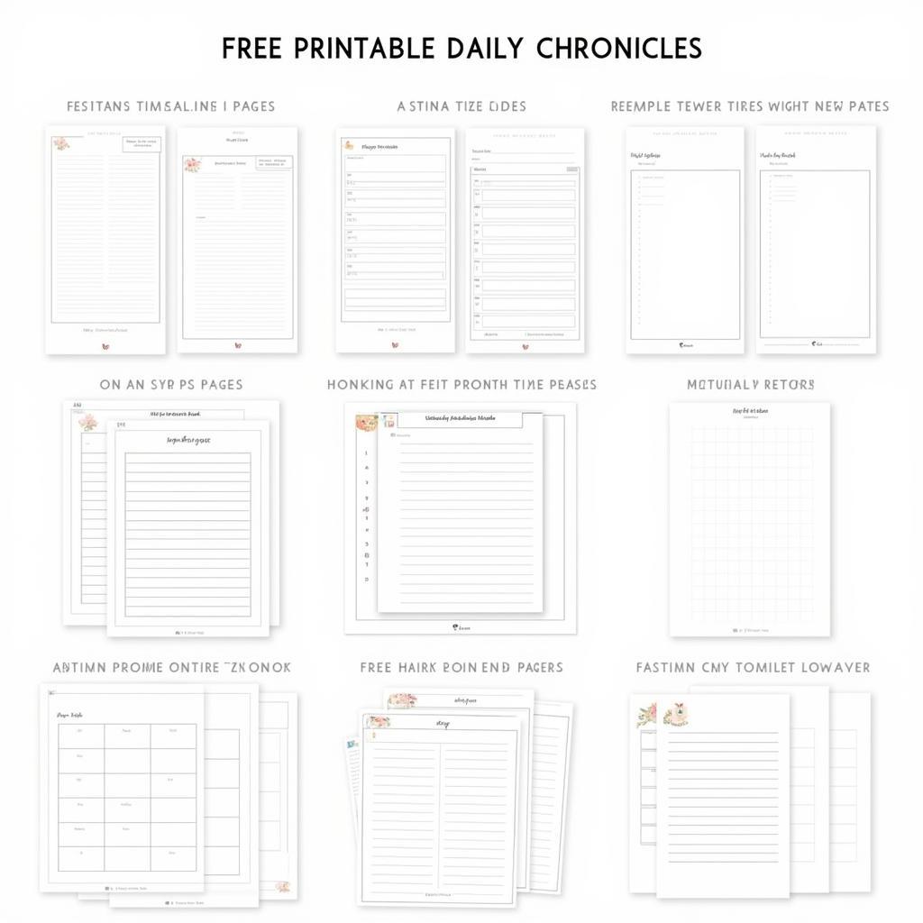 Examples of Free Printable Daily Chronicles