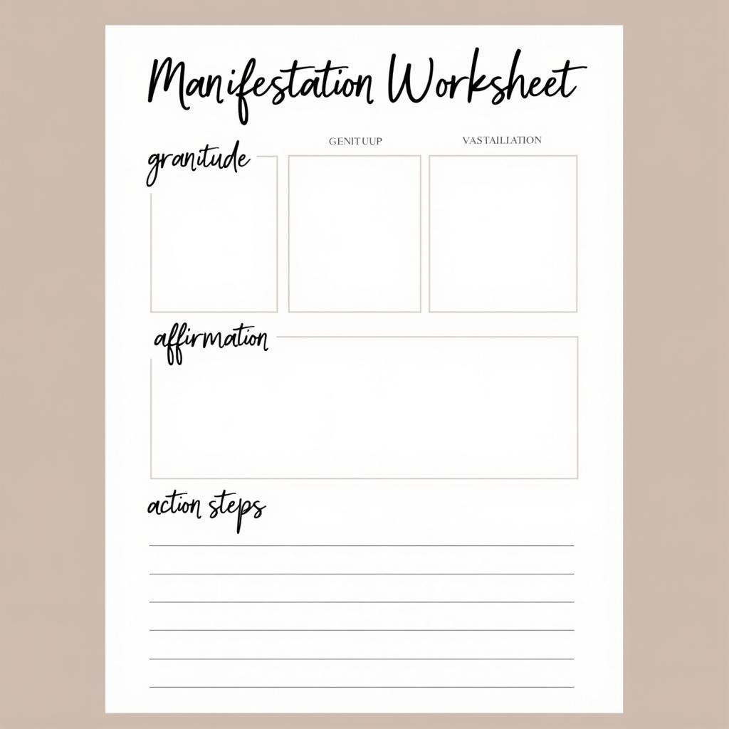 Example of a Free Printable Manifestation Worksheet