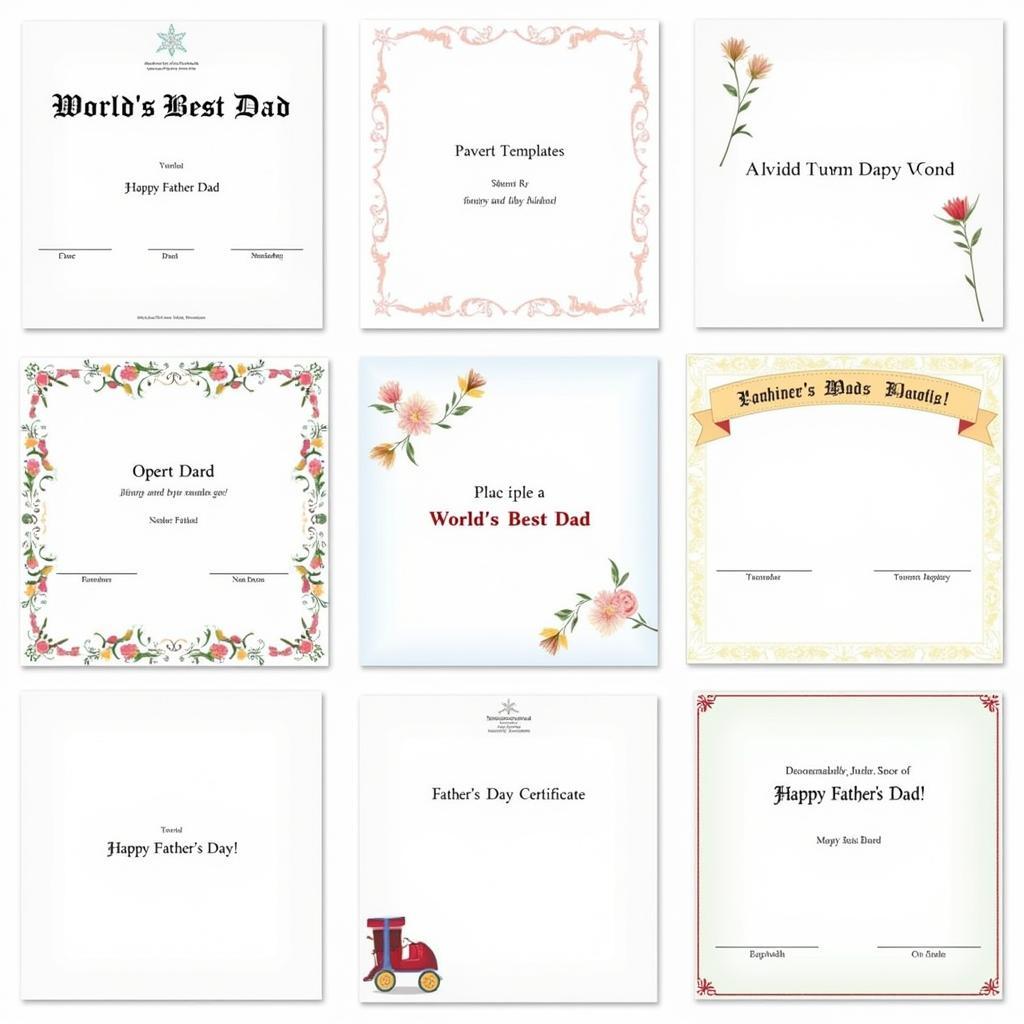 Free Printable Certificates and Cards for Dad