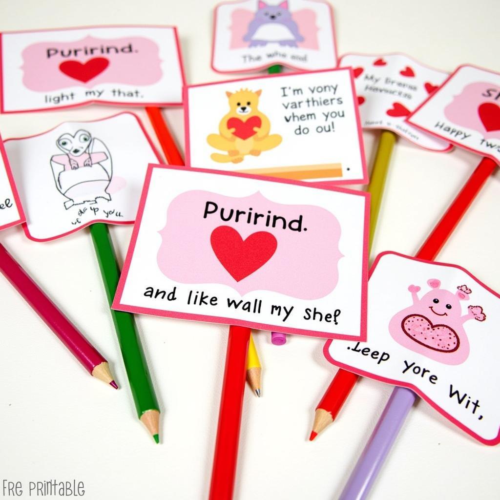 Free Printable Pencil Valentines for Classroom Use