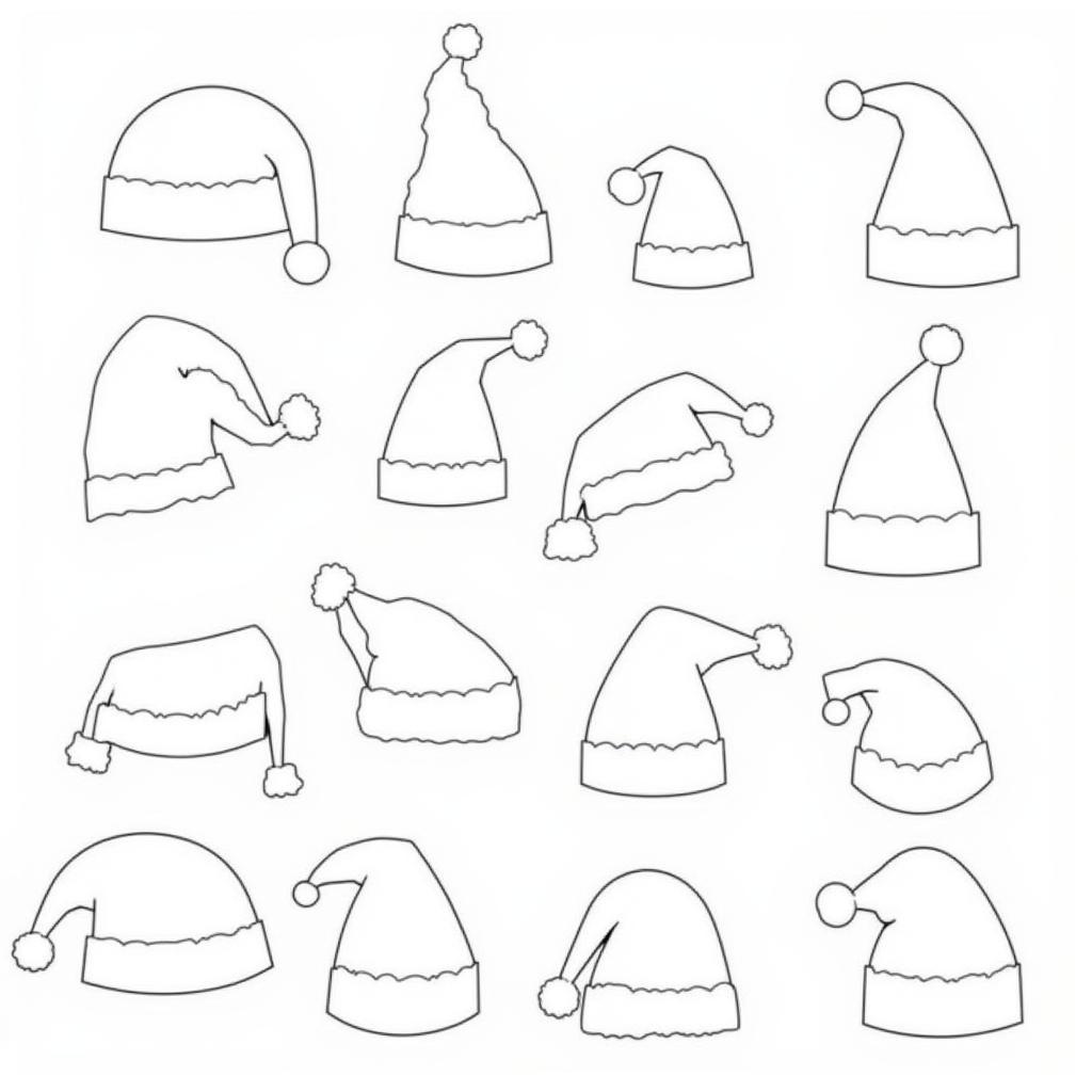 Variety of Free Printable Santa Hat Templates