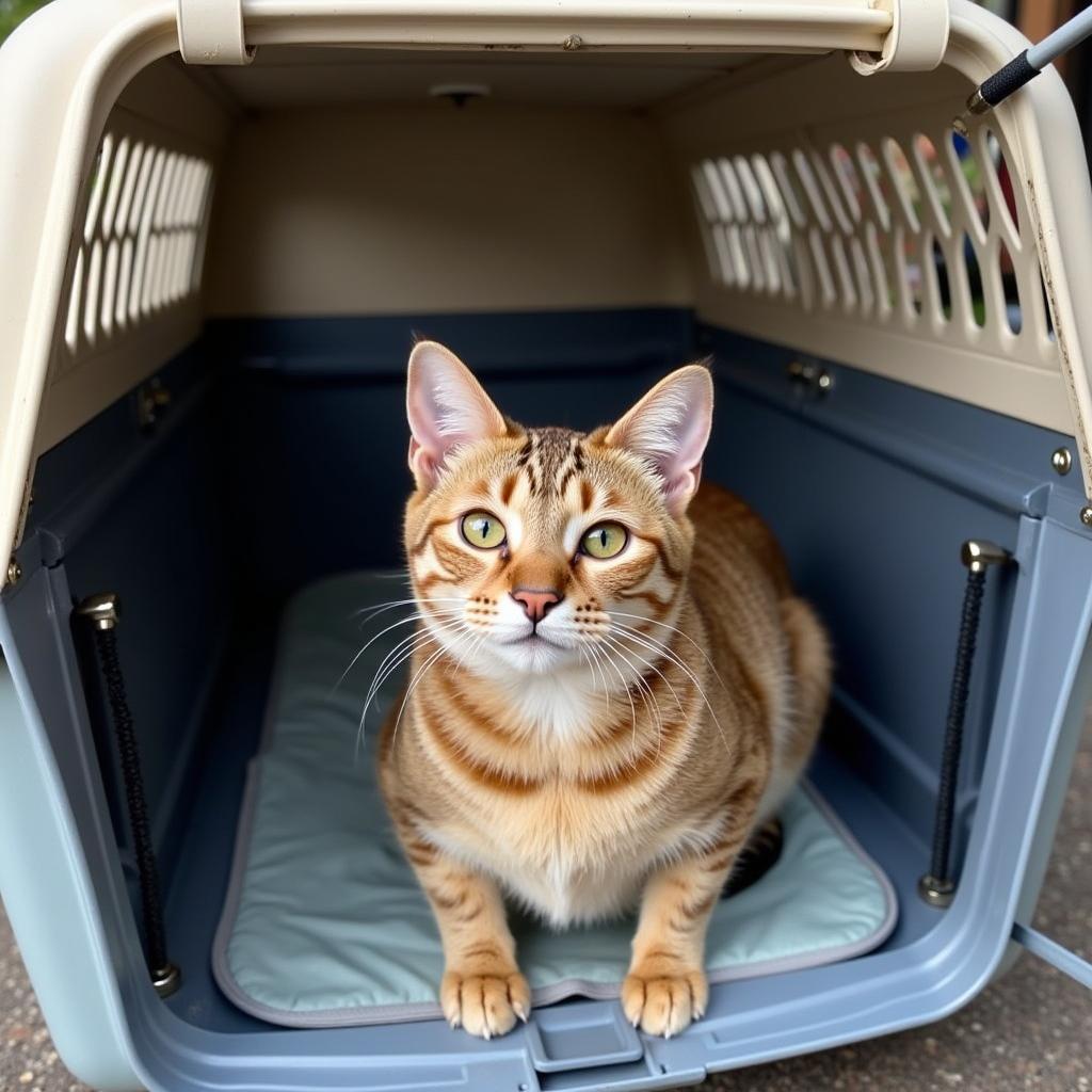 Pet in Carrier Ready for Clinic