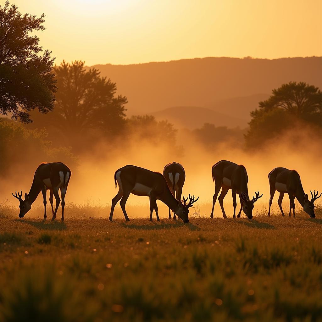 Axis deer roaming the Texas Hill Country