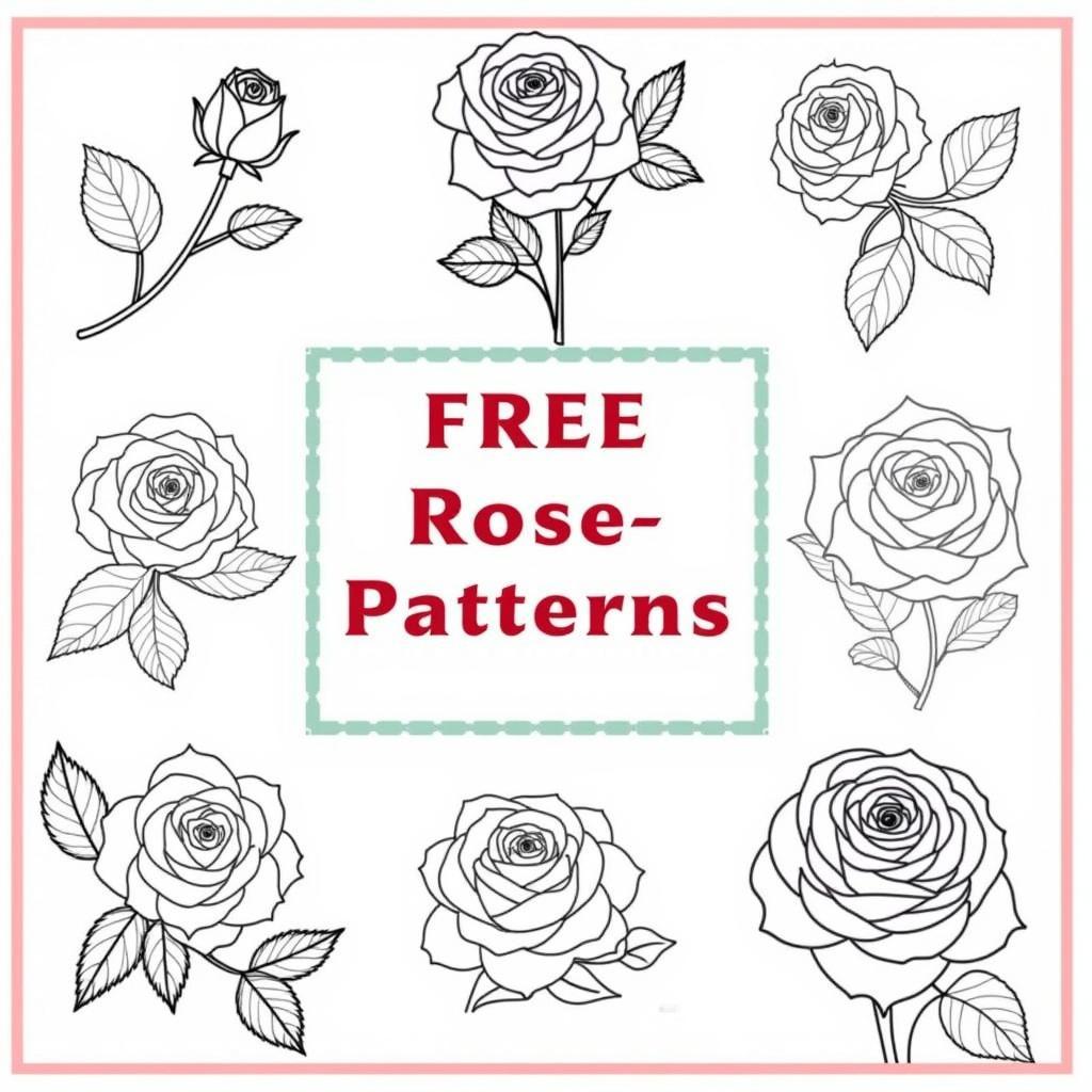 Collection of Free Rose Embroidery Patterns