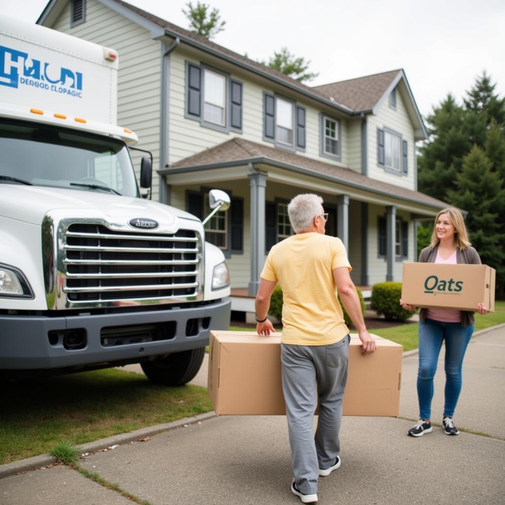 Free Shipping Truck Delivering Oats