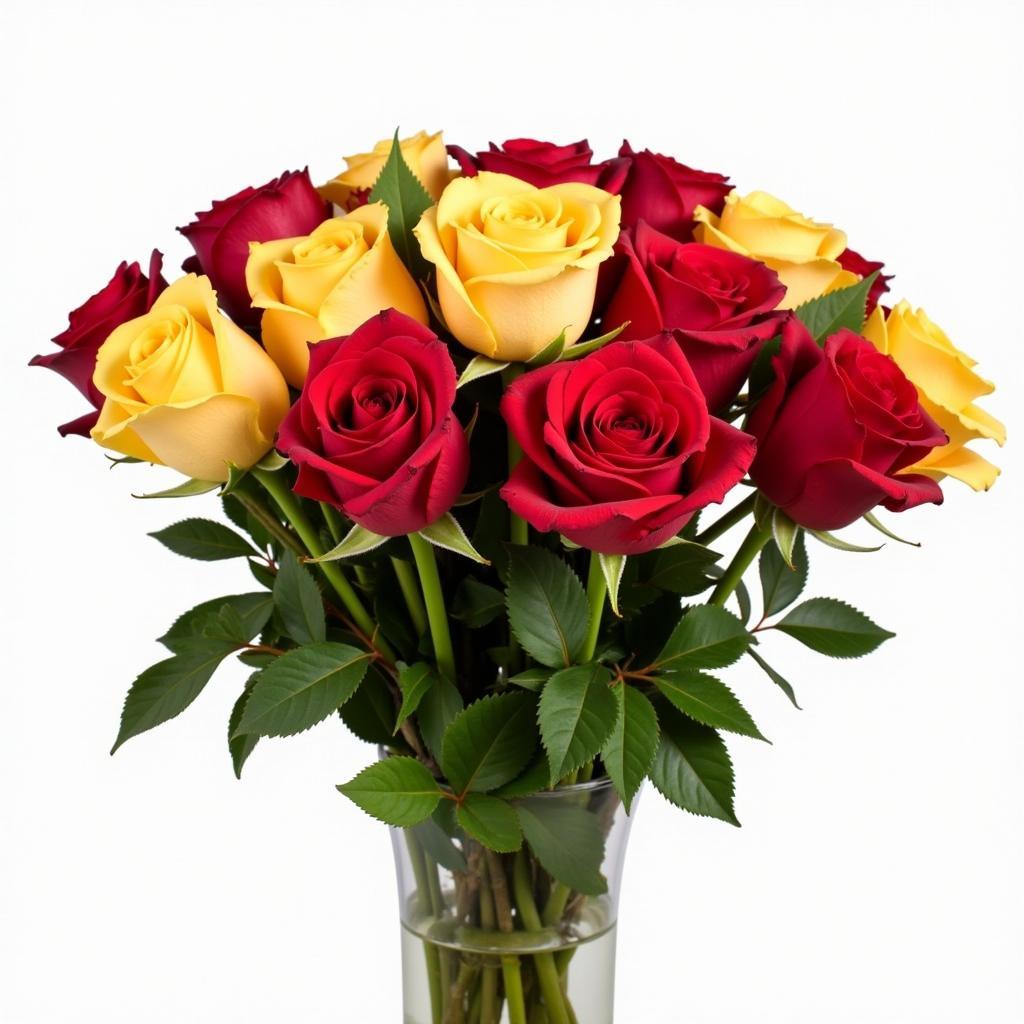 A bouquet of Free Spirit Roses arranged in a vase.