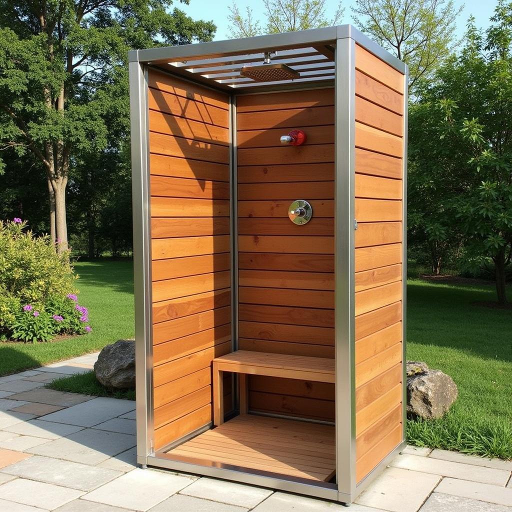 Modern Free Standing Outdoor Shower Enclosure