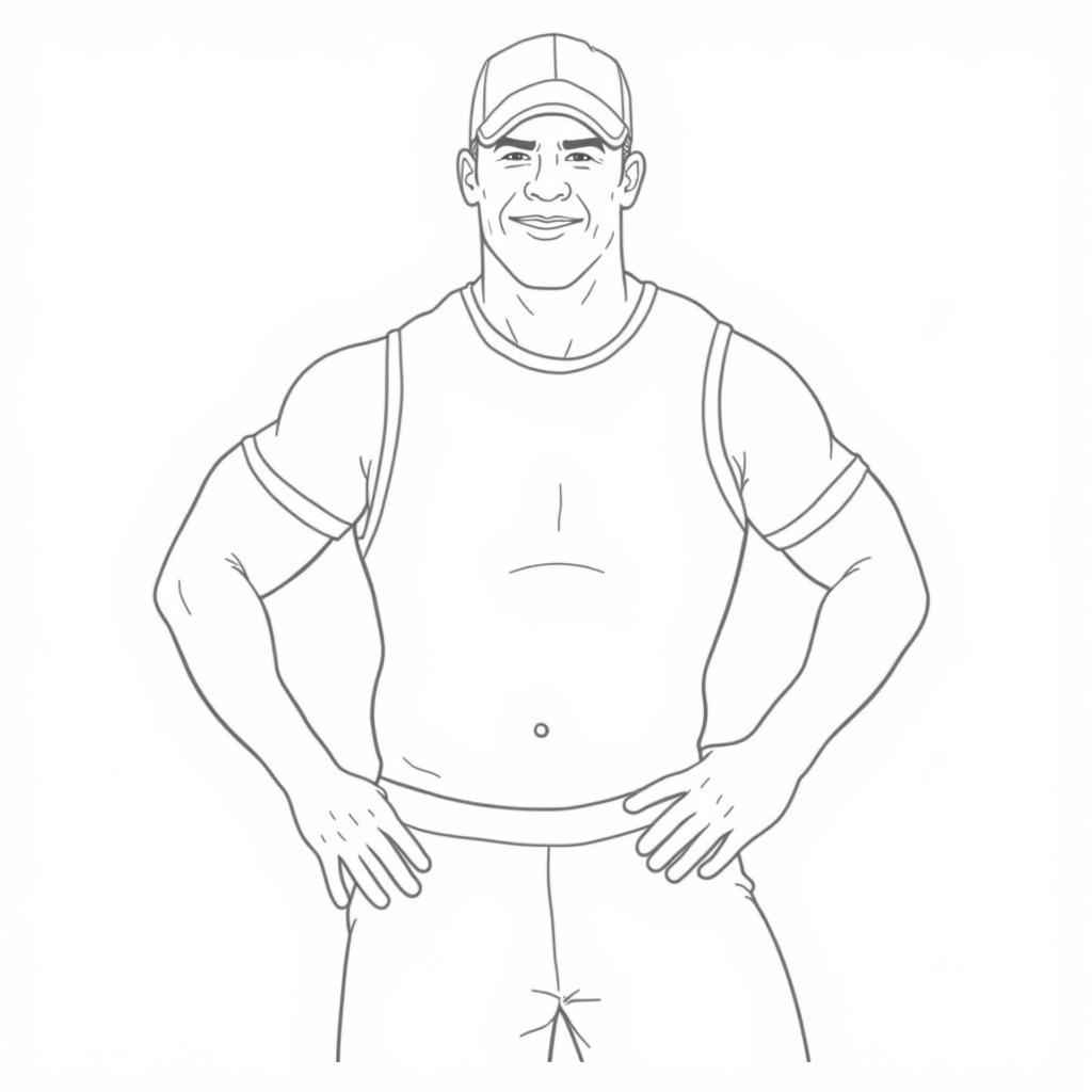 John Cena Free WWE Coloring Page