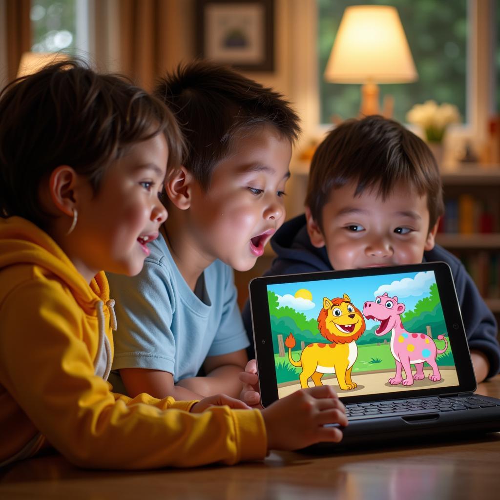 Children Learning with Free Zooskool Videos