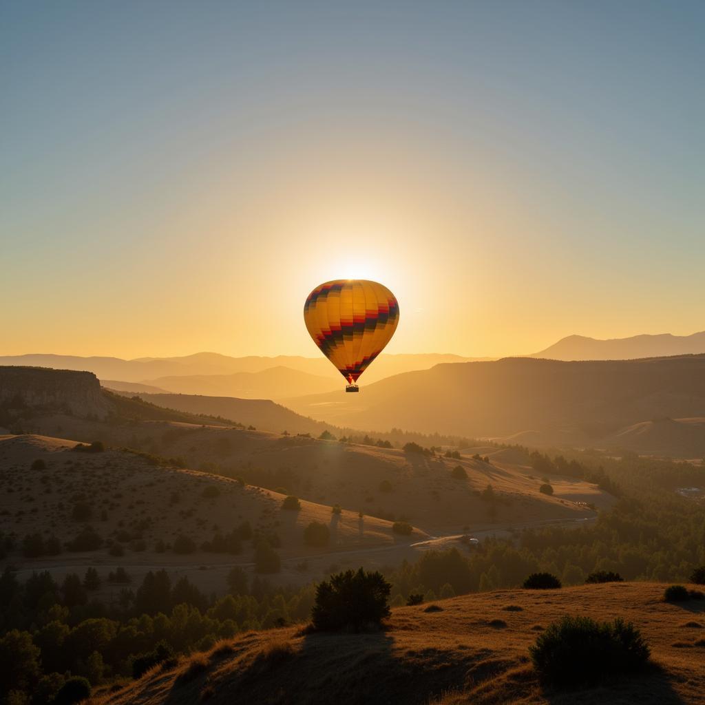 Hot air balloon ride at sunrise