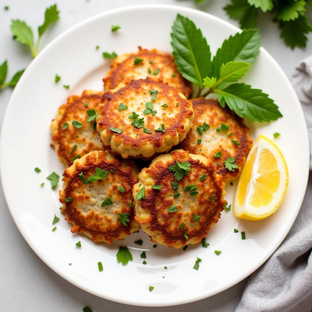 Gluten-Free Fish Cakes on a Plate