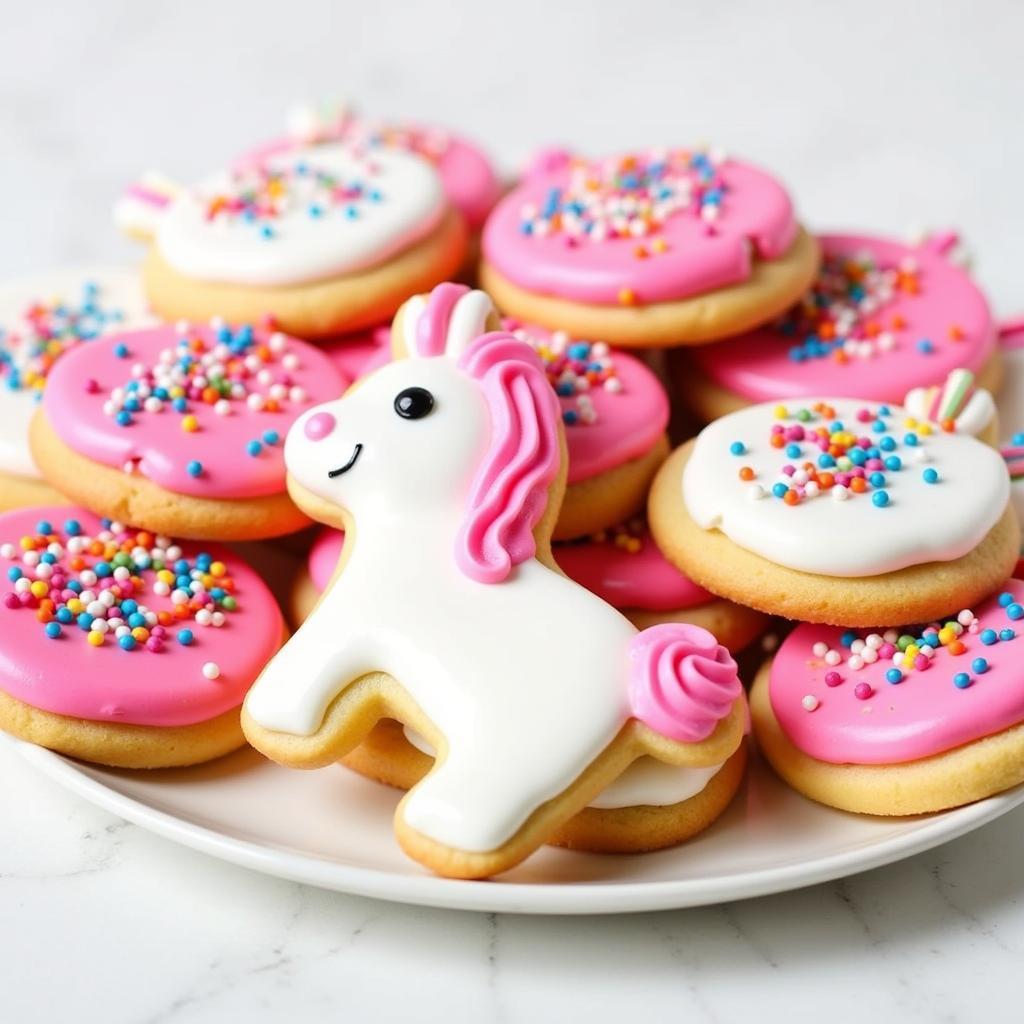 Plate of Colorful Gluten-Free Frosted Animal Cookies