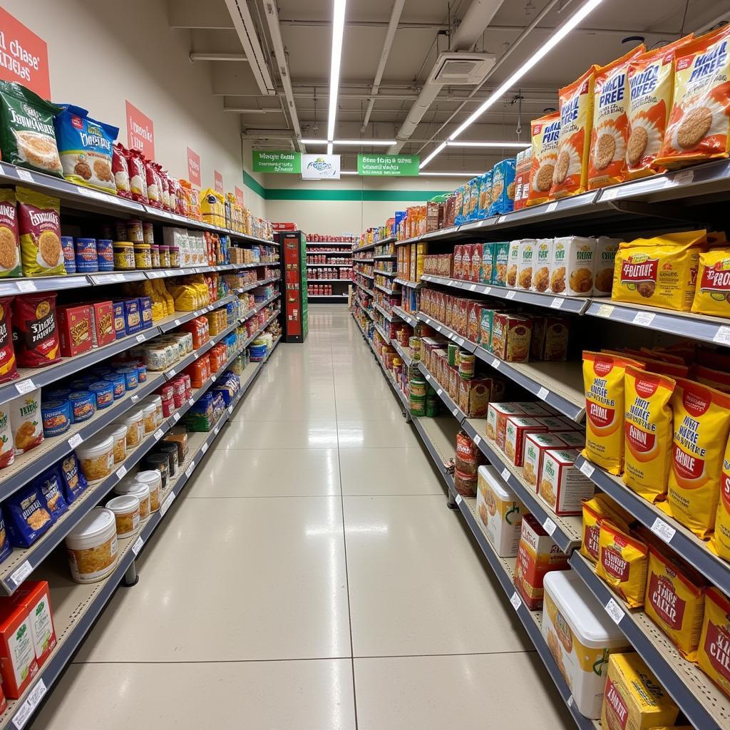 Gluten-Free Snack Aisle in a Supermarket