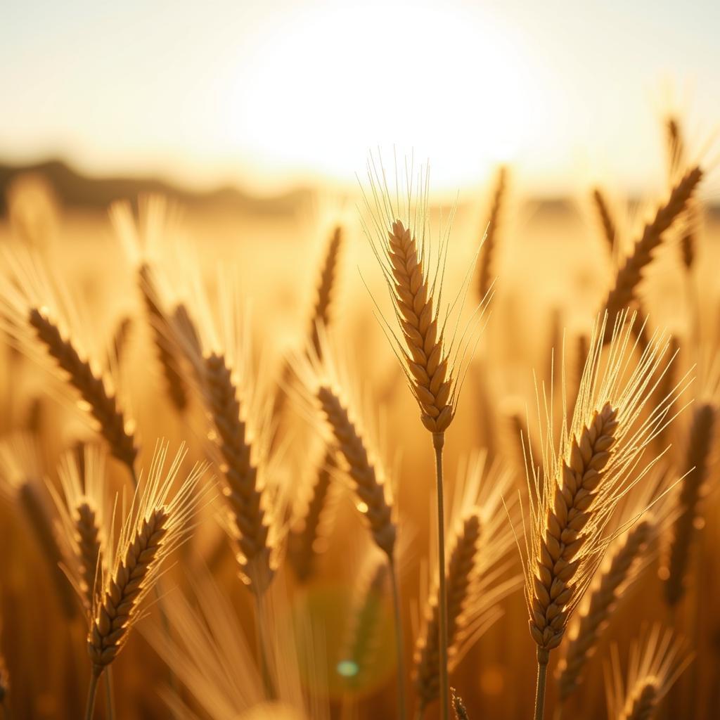 Golden wheat field free of glyphosate