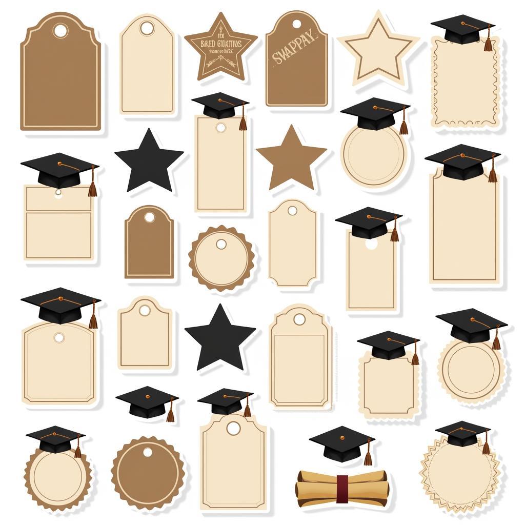 Variety of Free Printable Graduation Tags