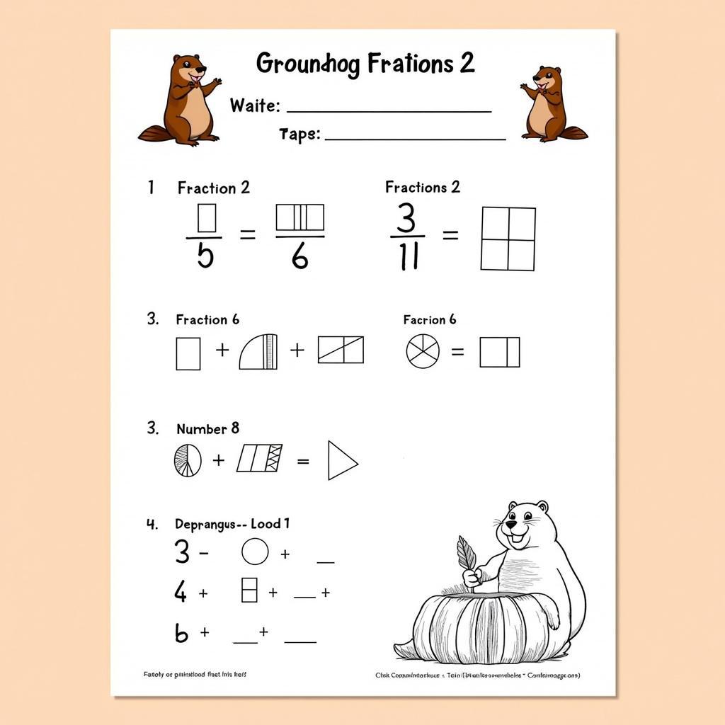 Groundhog Day Fraction Worksheet