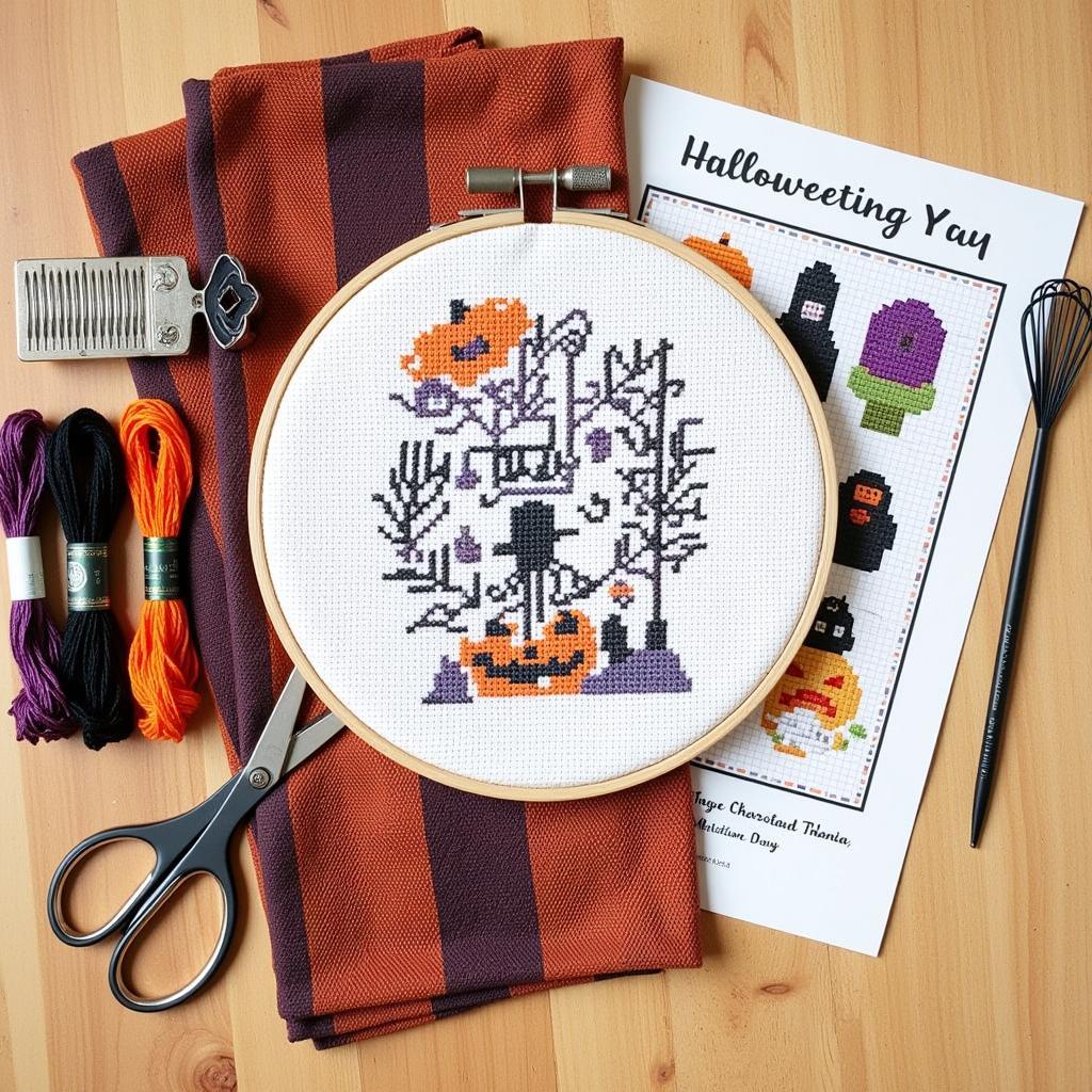 Essential Supplies for Halloween Cross Stitch