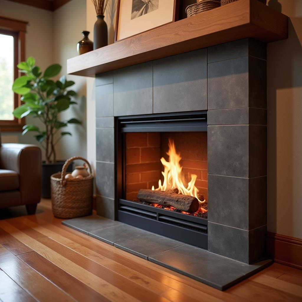 High-Efficiency Fireplace Insert in a Modern Living Room