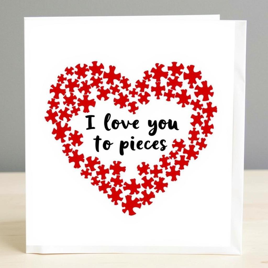 I Love You To Pieces Card Printable