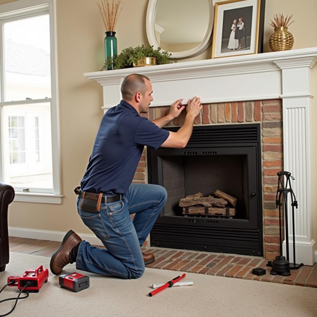 Professional Installing a Ventless Fireplace