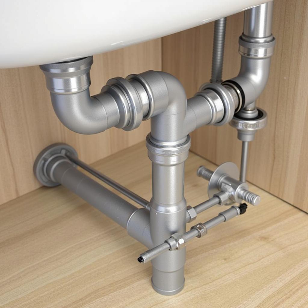 Plumbing installation for a freestanding bathtub