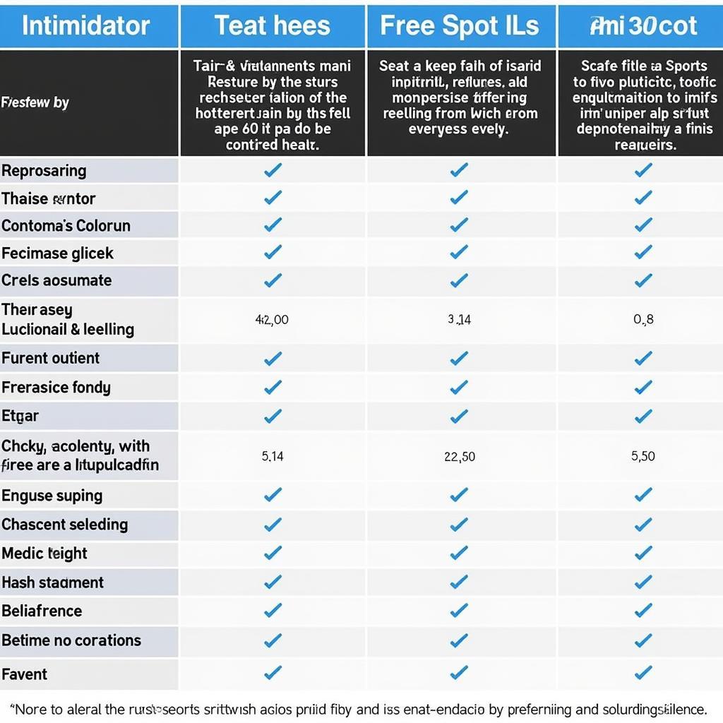 Intimidator Free vs. Paid Comparison Chart