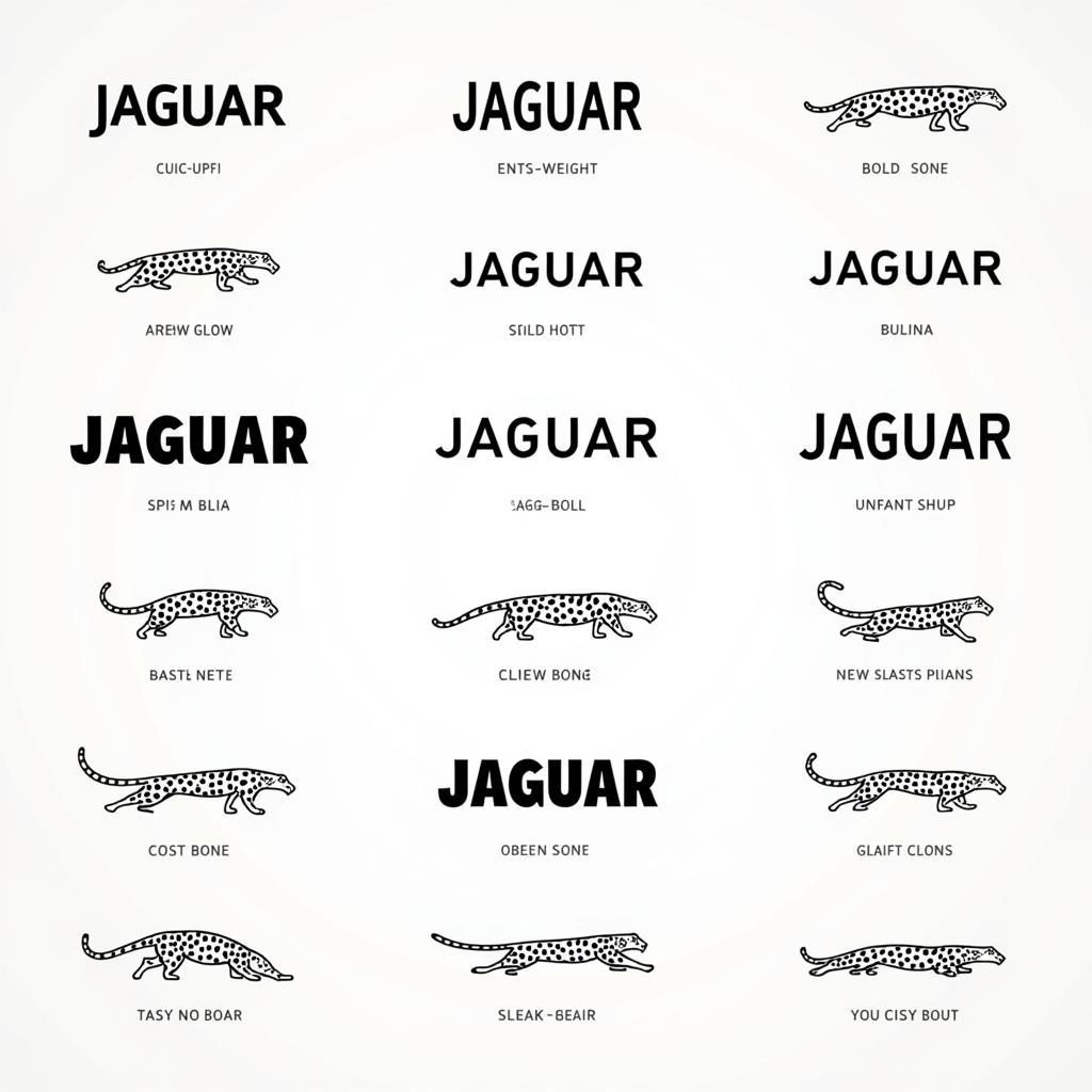 Free Jaguar Font Examples Showing Different Styles and Weights