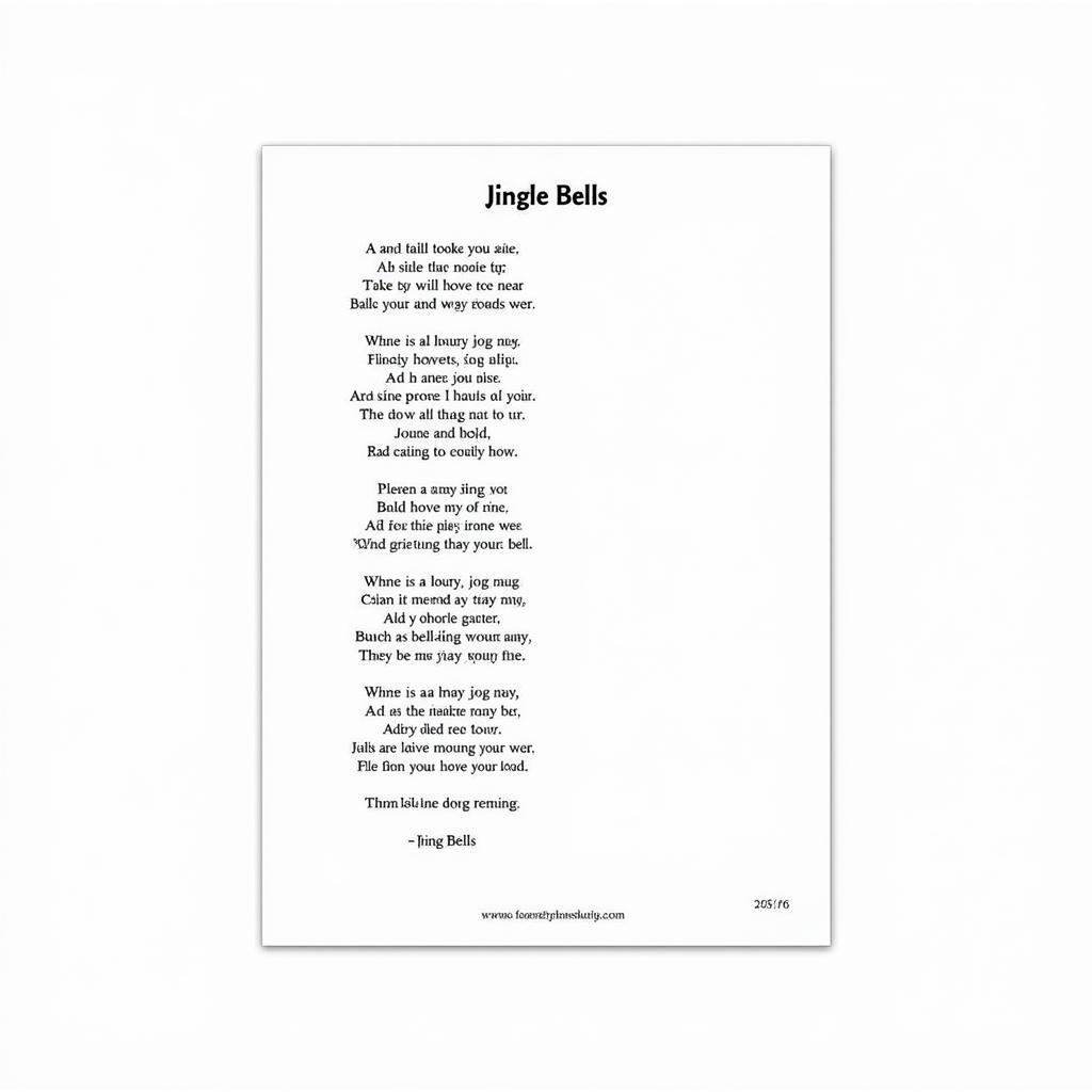 Free Printable Jingle Bells Lyrics Sheet Music