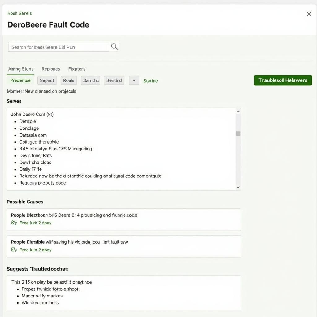 John Deere Fault Code Search Results