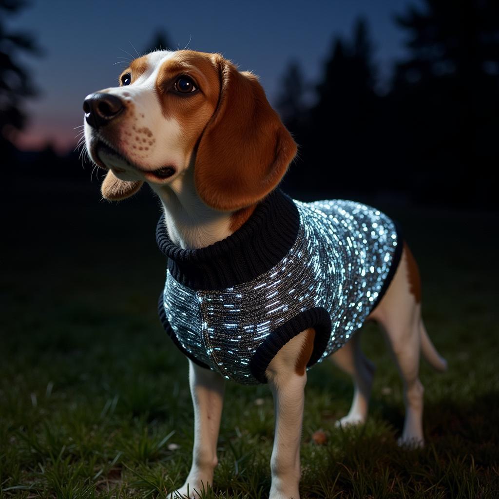 Knitted Dog Jacket with Reflective Yarn