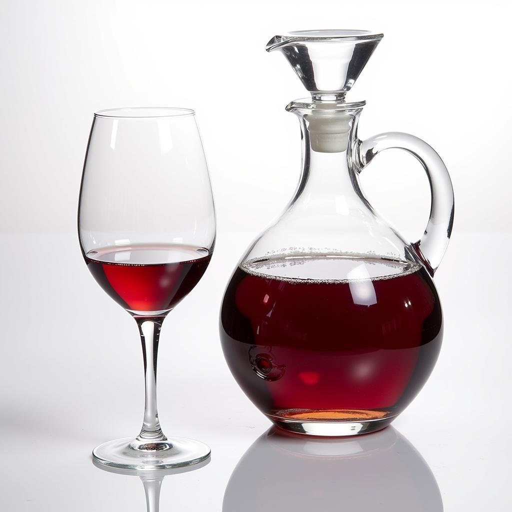 Lead-Free Crystal Decanter with Red Wine