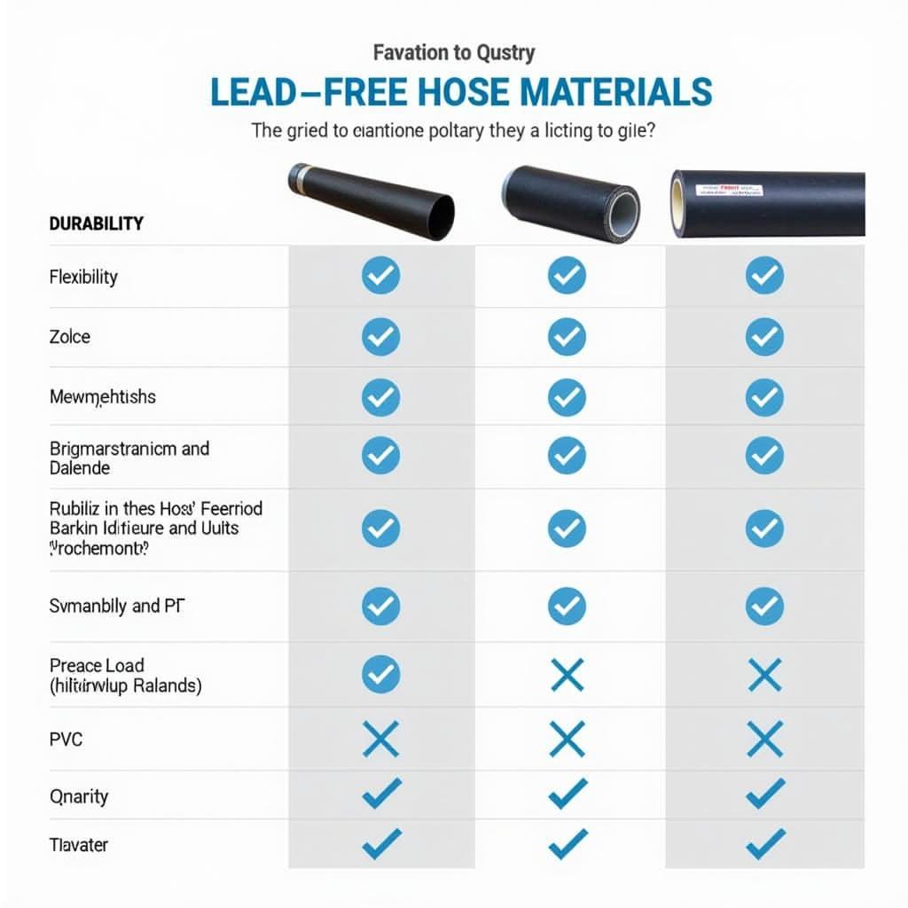 Comparing different lead-free hose materials