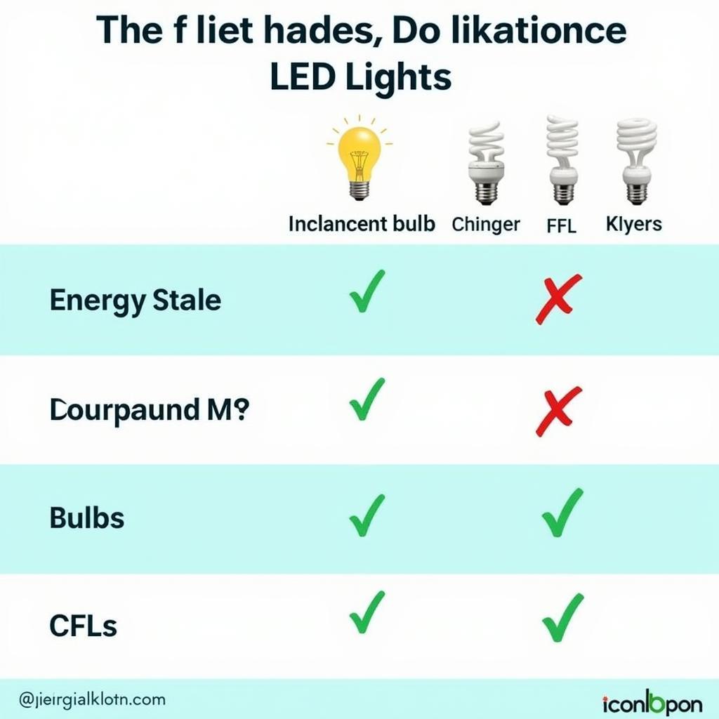 LED Lights Energy Saving Comparison Chart