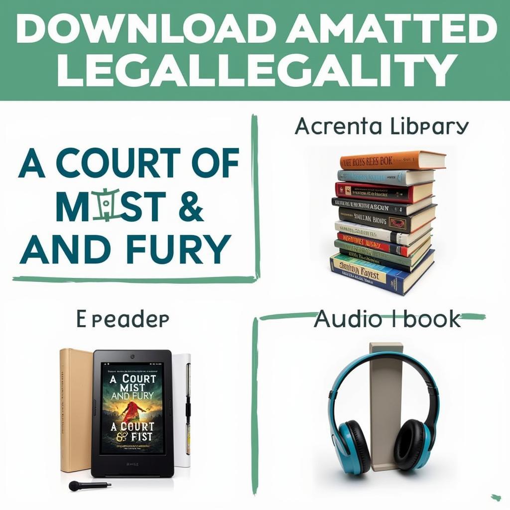 Legal ways to read A Court of Mist and Fury, featuring library books, ebooks, and audiobooks.