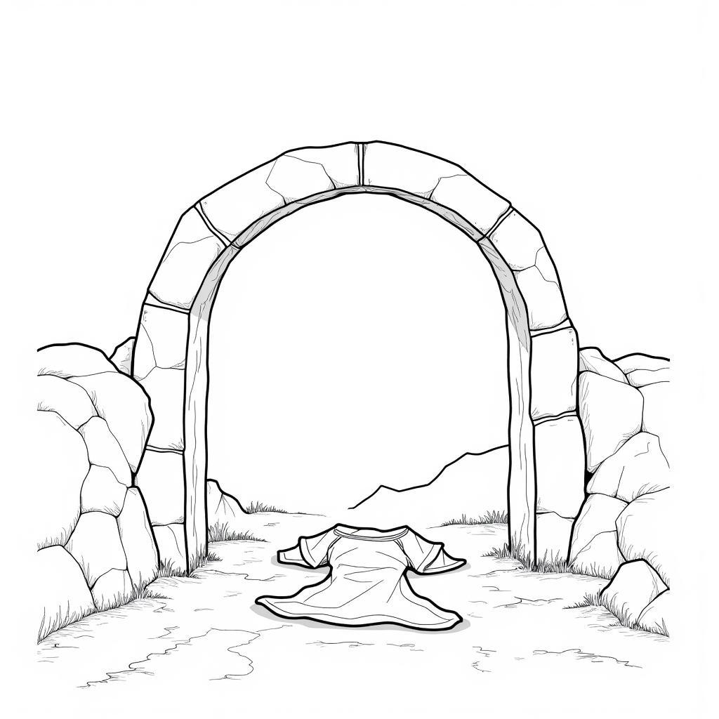 Empty Tomb Coloring Page Symbolizing Resurrection