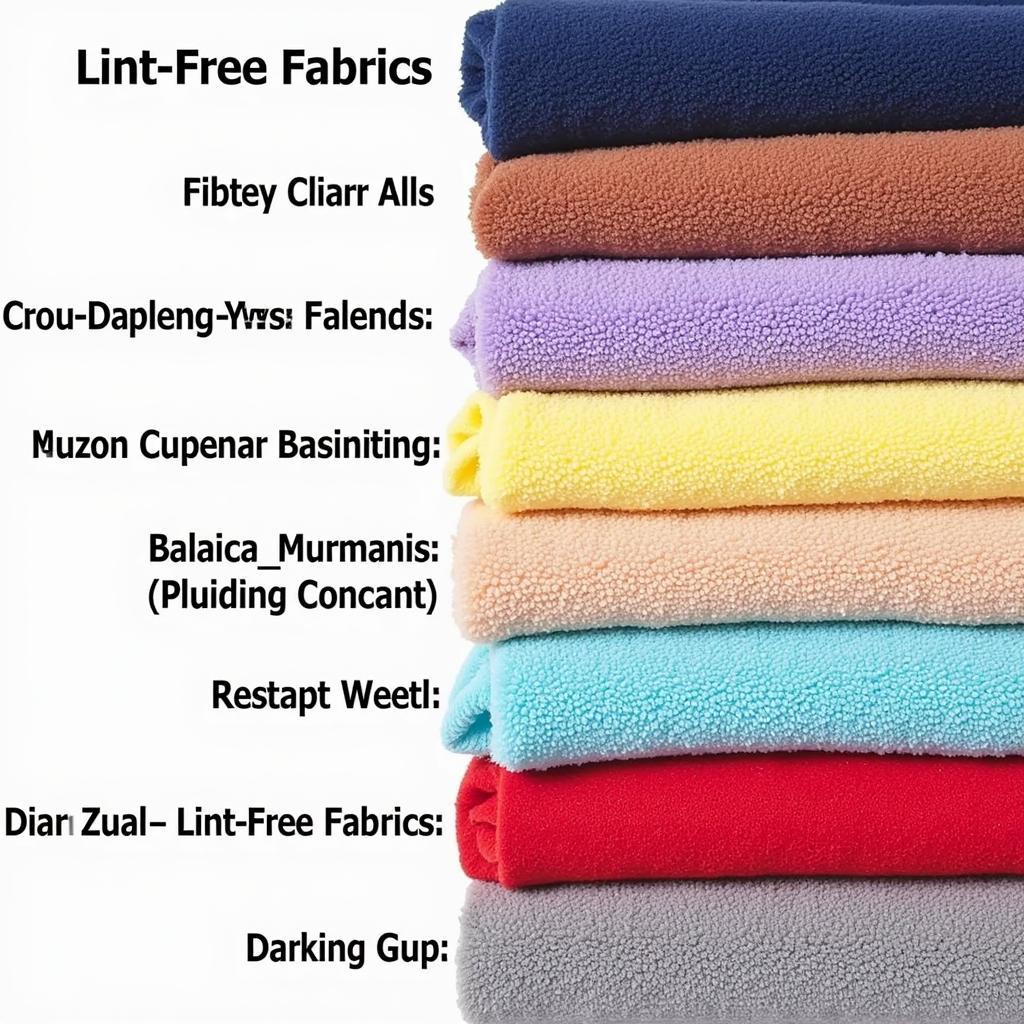 Lint-free fabrics in various colors