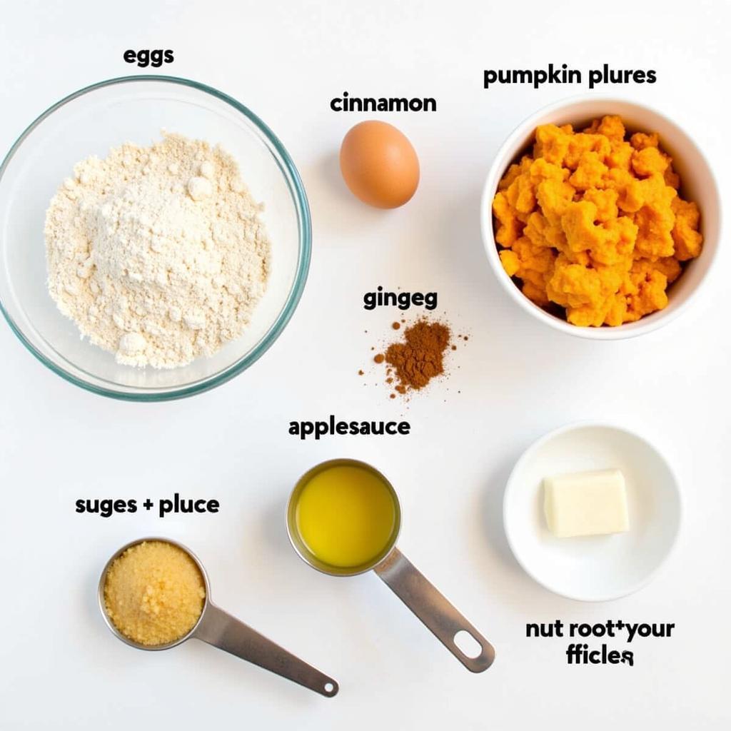 Ingredients for Low Sugar Gluten Free Pumpkin Bread