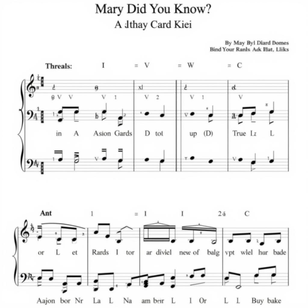 Free Printable Sheet Music: Mary Did You Know? (Advanced)